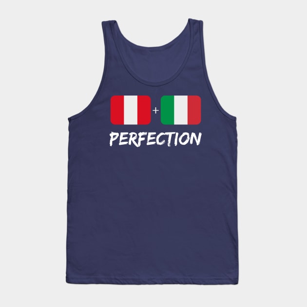 Peruvian Plus Italian Perfection Mix Heritage Flag Gift Tank Top by Just Rep It!!